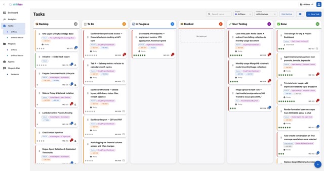 Driftless Kanban task board